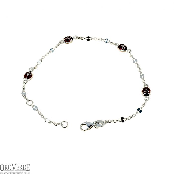 bracciale ragazza con coccinelle smaltate