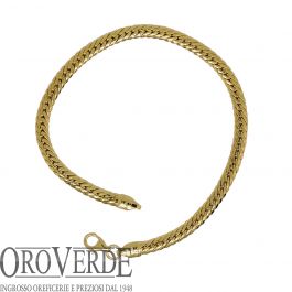 Braccile A Catena Spina Di Pesce In Oro Giallo 14K | Larghezza 5 Mm | Lunghezze Disponibili 45,7, 50,8, 61 Cm | Gioiello Pregiato Con Moschettone E Confezione Regalo