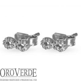 JO WISDOM Women's 925 Sterling Silver Twist Infinity Earrings with AAA Cubic Zirconia, Sterling Silver, Cubic Zirconia