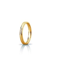 fede orion slim Unoaerre in oro giallo con 3 diamanti 0,03ct. larga 3mm.