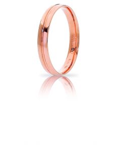 fede lyra Unoaerre in oro rosa larga 3,20mm.