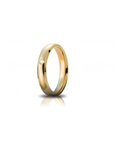 fede orion Unoaerre in oro giallo con diamante 0,03ct. larga 4mm.