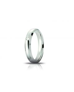 fede orion Unoaerre in oro bianco con diamante 0,03ct. larga 4mm.