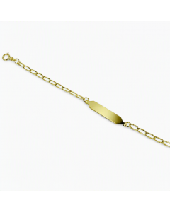 bracciale con targa con catena maglia grumetta allungata