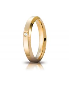 fede hydra Unoaerre in oro bianco con diamante 0,03ct. larga 4mm.