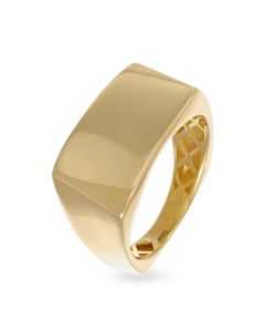 Anello con superficie piatta lucida e design geometrico