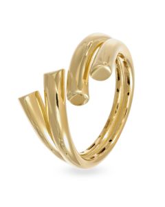 Anello Scultoreo con struttura Aperta a 4 Rami Curvi e Finitura Lucida