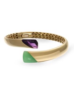Bracciale rigido con ametista africana e quarzite verde