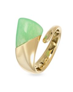 Anello in oro 18kt con quarzite verde