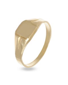 anello da mignolo unisex rettangolare lucido