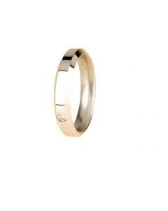 fede hydra Unoaerre in oro bianco con diamante 0,03ct. larga 4mm.