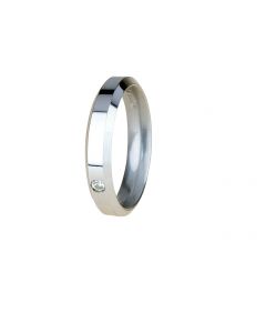 fede hydra Unoaerre in oro bianco con diamante 0,03ct. larga 4mm.