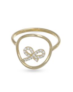 Anello con fiocco pavè di zirconi