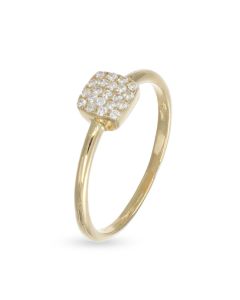 Anello con quadrato pavè di zirconi