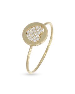 Anello con cuore centrale pavè di zirconi