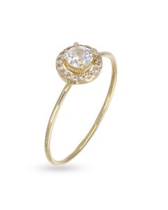 Anello con zircone centrale e contorno
