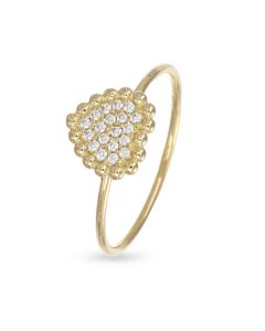 Anello con cuore pavè