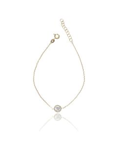 Bracciale con Ciondolo tondo pavè di zirconi