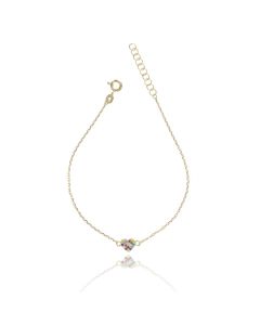 Bracciale con Ciondolo Cuore Multicolore