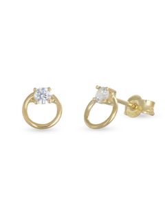Orecchini con cerchietto e zircone