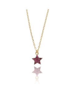 catenina stella con zirconi rossi