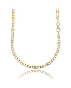 Catena maglia Figaro Alternata con Finitura Mista cm.50