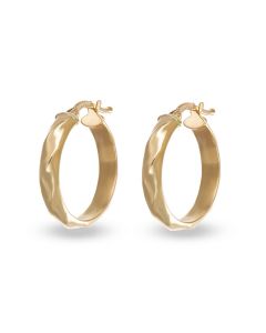 Orecchini a cerchio dal design ondulato e finitura lucida