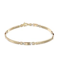 Bracciale con maglie alternate lisce e diamantate