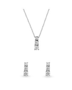 Parure con trilogy di zirconi