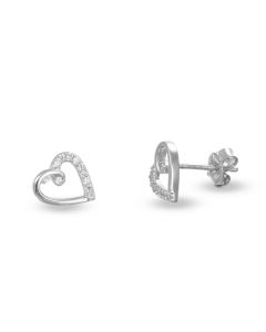 Orecchini cuore stilizzato zirconato