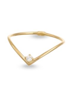 Anello a V con Zircone