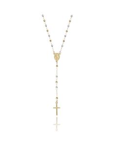 Catenina Rosario con Sfere Bicolore e Croce Pendente