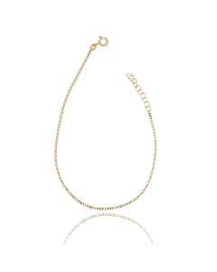 Bracciale catena maglia traversino piatta 19 cm Riducibile a 17 cm