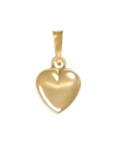 Ciondolo Cuore in Oro 9kt – Design bombato, Liscio e Lucido