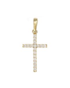 Croce con zirconi luminosi incastonati a pavé