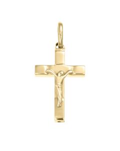 Croce con Cristo lucida con bordi smussati