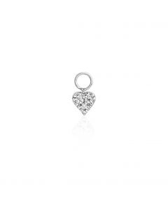 charm cuore con zirconi