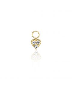 charm cuore con zirconi