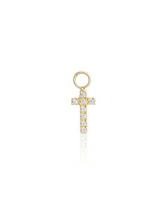 charm croce con zirconi