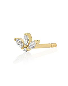 orecchino lobo loto con zirconi 