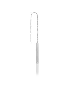 orecchino singolo dangle solid bar 25mm. con diamante 0,02cts 