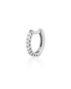 orecchino eternity diam.8mm. con diamanti 0,09cts e chiusura a click