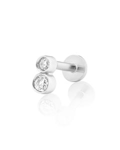 piercing trago/cartilagine/ lobo cipollina doppia con zirconi