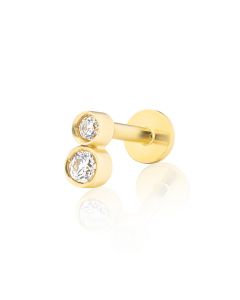 piercing trago/cartilagine/ lobo cipollina doppia con zirconi