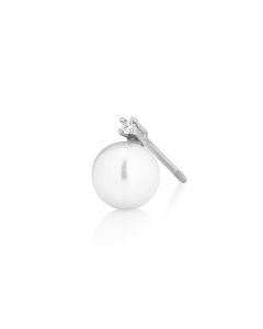 orecchino singolo con perla FW diam.7-7,5mm. e diamante 0,015cts