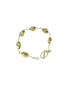 bracciale catena con maglie lucide e sfinestrate e chiusura ad esse