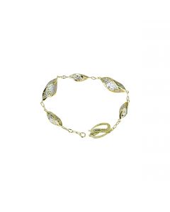 bracciale catena con maglie lucide e sfinestrate e chiusura ad esse 