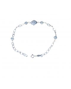 bracciale con centrale quadrato e sfere zirconate