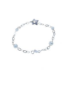 bracciale con centrale a stella ritorto e sfere zirconate