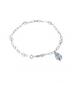 bracciale con pendente a goccia e perle